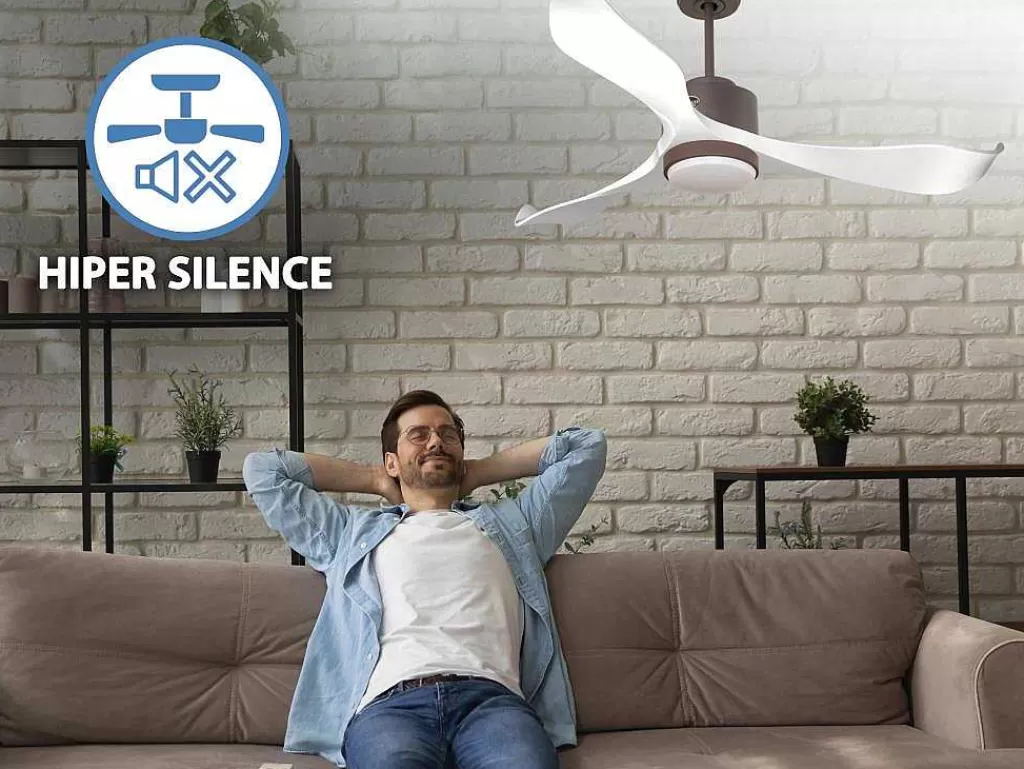 Ventilador*Purline Ventilador De Tecto Wifi Motor Dc Controlo Remoto Adaptador De Luz De Tres Tons 2/3 Laminas Hypersilence Memória