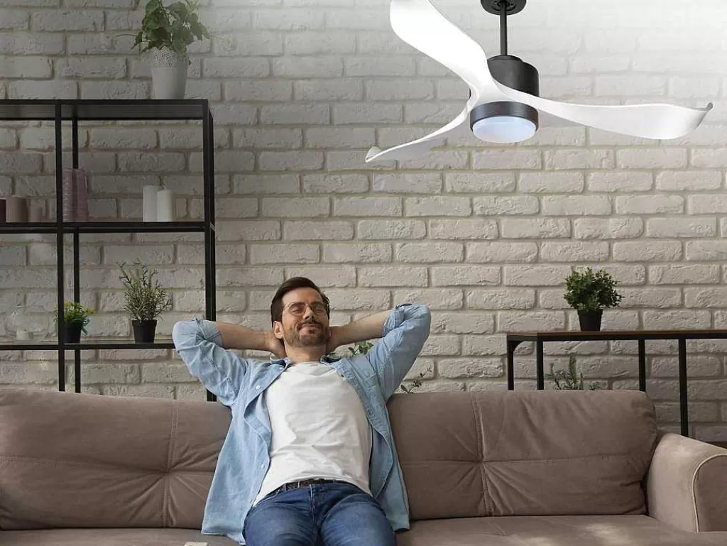 Ventilador*Purline Ventilador De Tecto Wifi Motor Dc Controlo Remoto Adaptador De Luz De Tres Tons 2/3 Laminas Hypersilence Memória