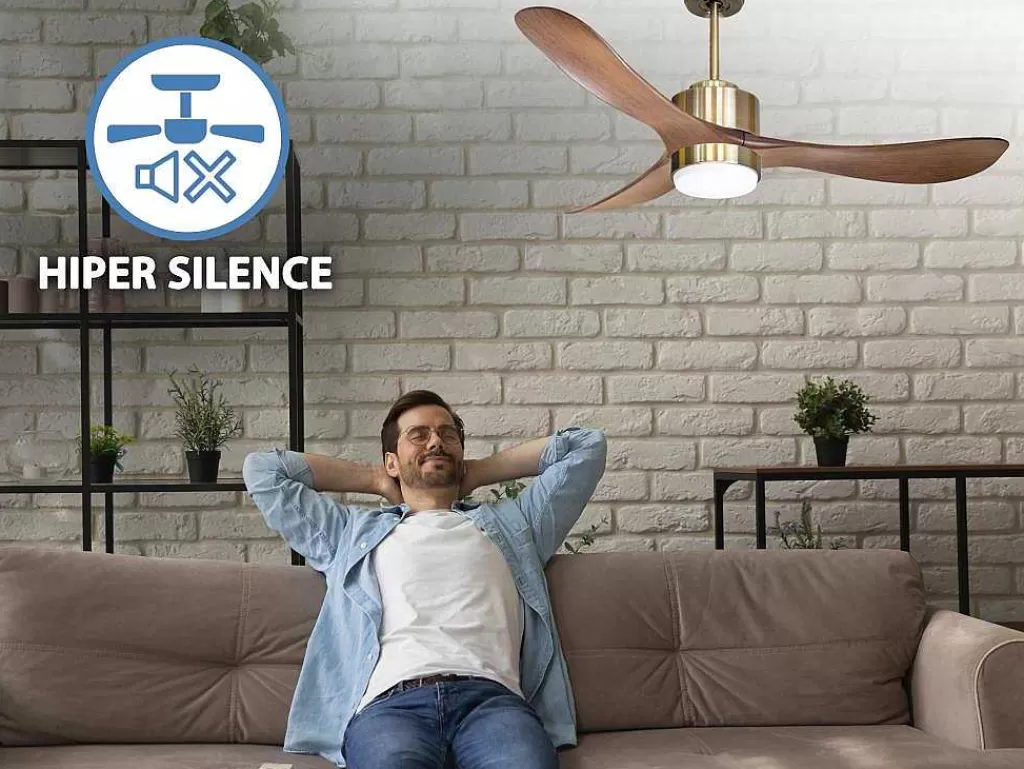 Ventilador*Purline Ventilador De Tecto Wifi Motor Dc Controlo Remoto Luz De Tres Tons Hipersilencio Memória