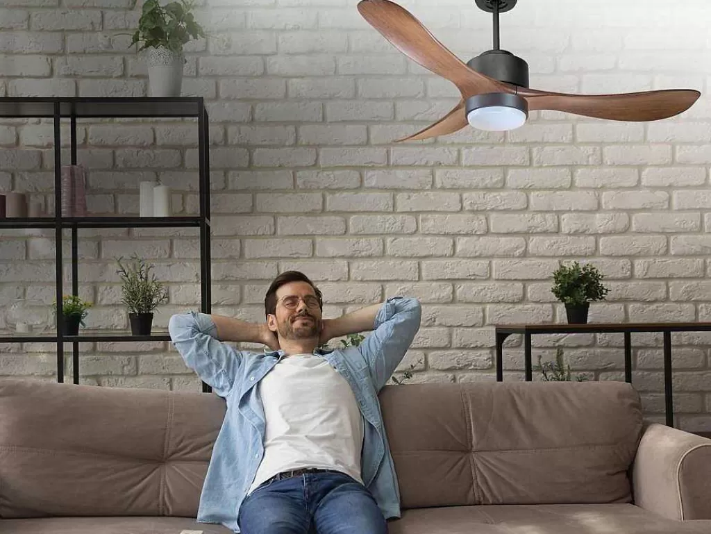 Ventilador*Purline Ventilador De Tecto Wifi Motor Dc Controlo Remoto Luz De Tres Tons Hipersilencio Memória