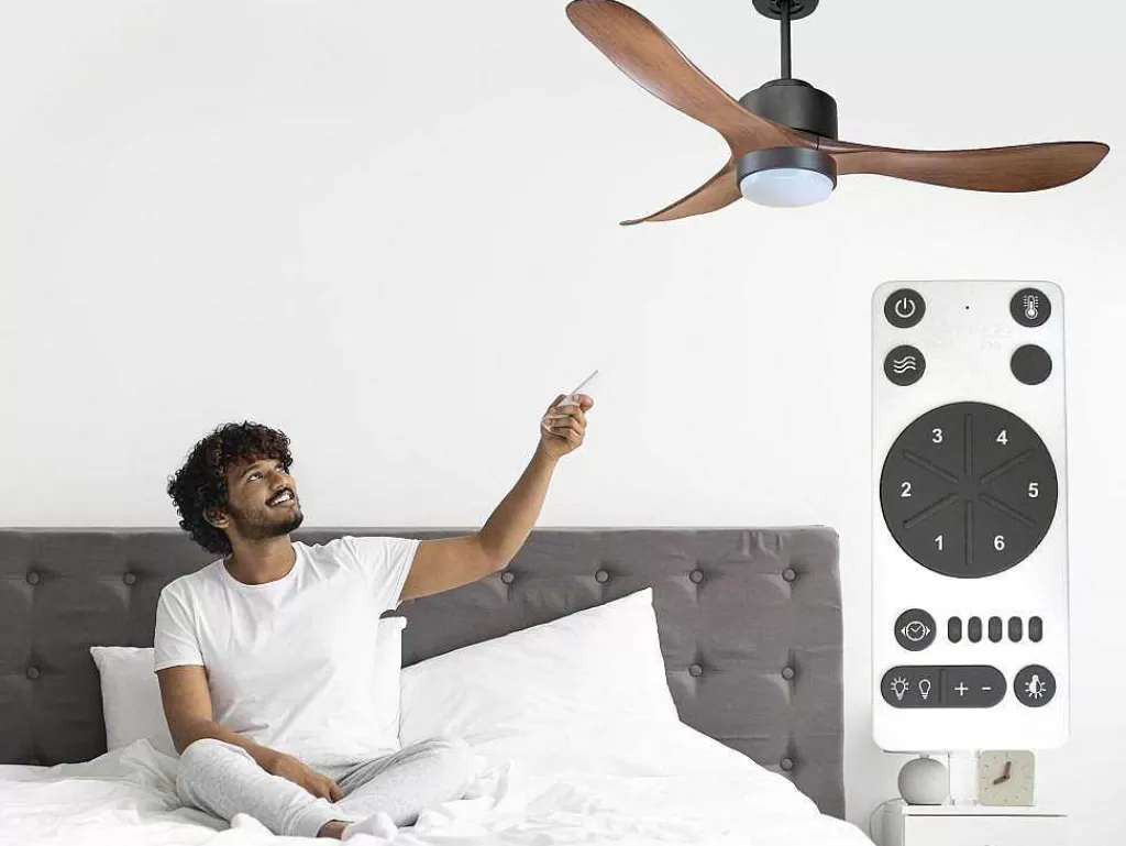 Ventilador*Purline Ventilador De Tecto Wifi Motor Dc Controlo Remoto Luz De Tres Tons Hipersilencio Memória