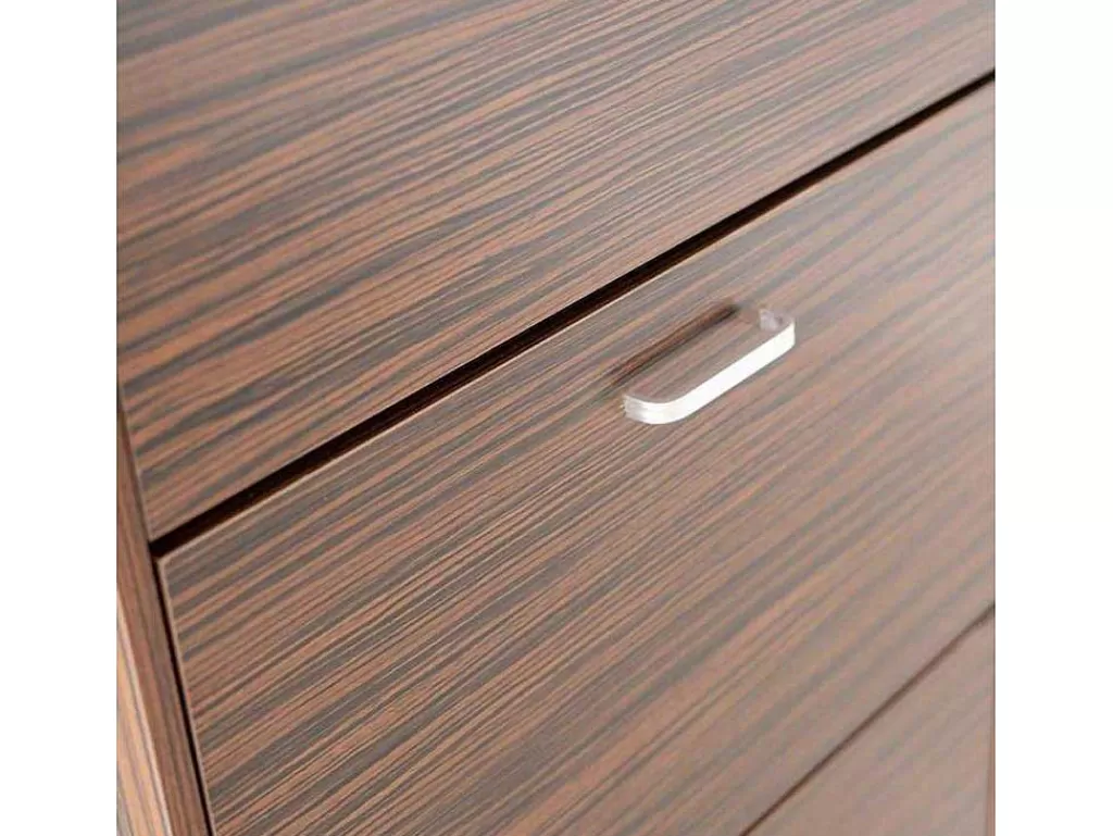Sapateira*Vente-unique Wehome - Sapateira Com 3 Portas 63X115 Cm Em Madeira Zebrano