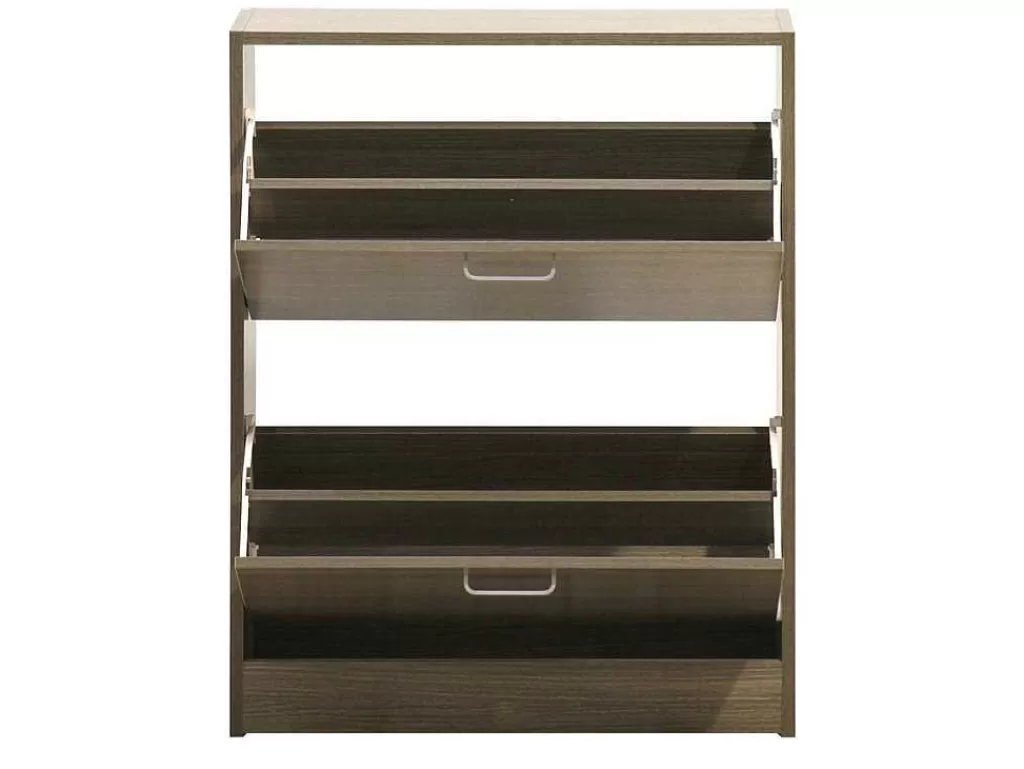 Sapateira*Vente-unique Wehome - Sapateira De 2 Portas 63X80 Cm Em Madeira De Carvalho Cinza