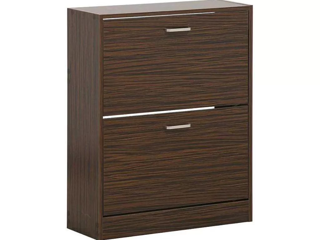 Sapateira*Vente-unique Wehome - Sapateira Design Com 2 Portas 63X80 Cm Em Madeira Zebrano