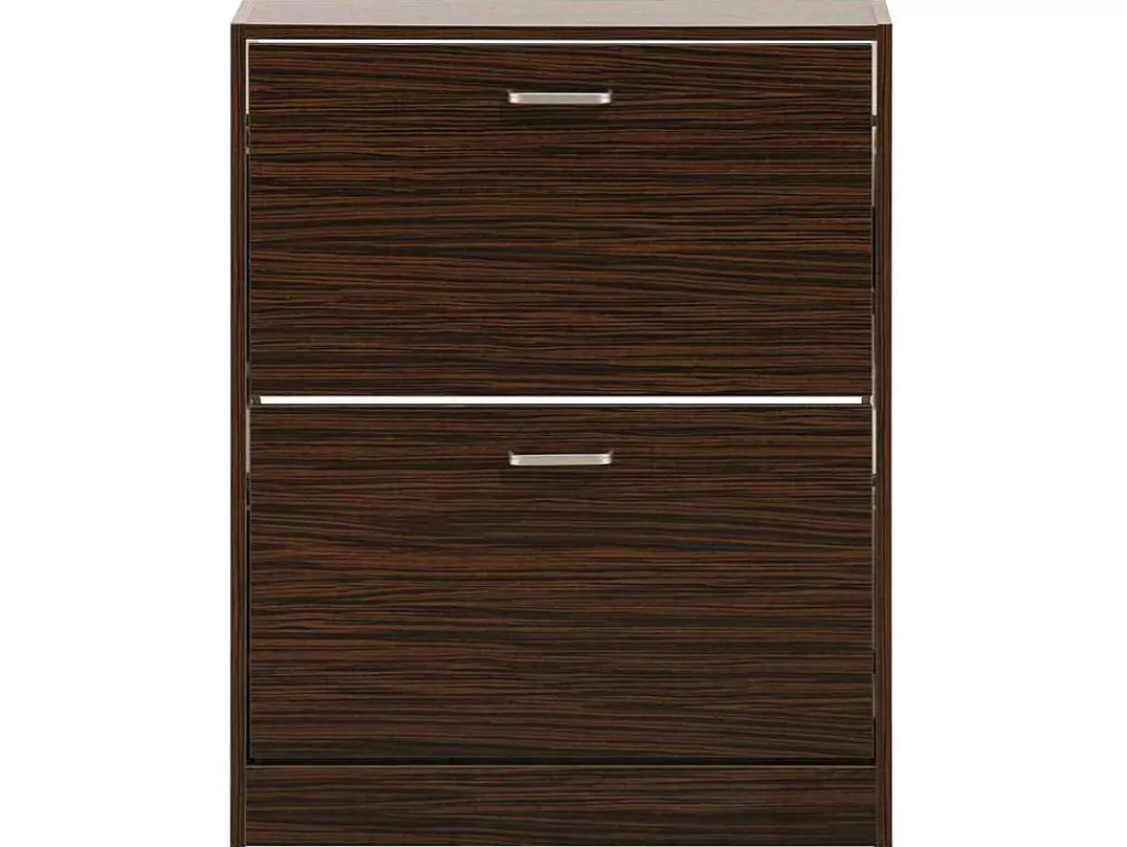 Sapateira*Vente-unique Wehome - Sapateira Design Com 2 Portas 63X80 Cm Em Madeira Zebrano