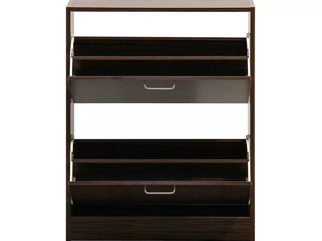Sapateira*Vente-unique Wehome - Sapateira Design Com 2 Portas 63X80 Cm Em Madeira Zebrano