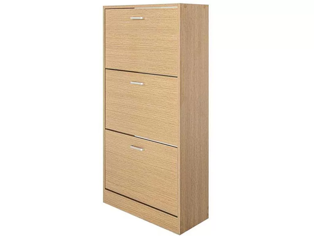 Sapateira*Vente-unique Wehome - Sapateira Slim De 3 Portas 63X115 Cm Em Madeira De Carvalho