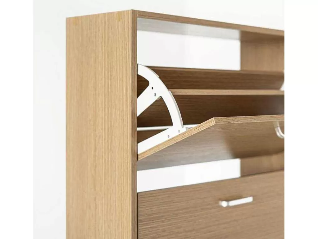 Sapateira*Vente-unique Wehome - Sapateira Slim De 3 Portas 63X115 Cm Em Madeira De Carvalho